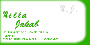 milla jakab business card